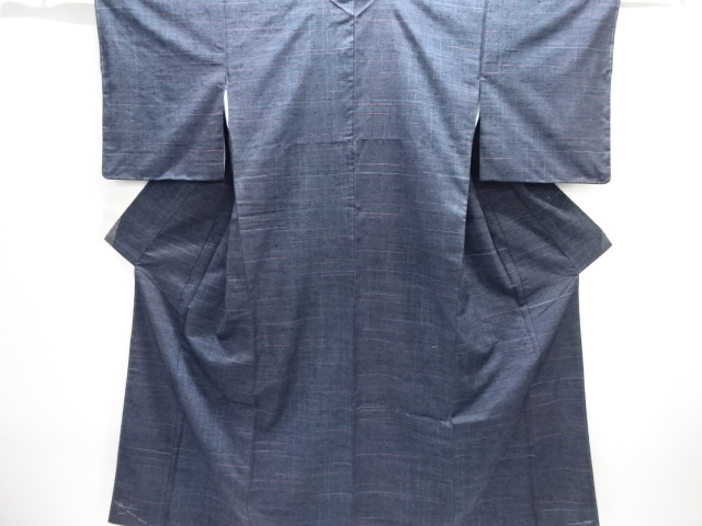 JAPANESE KIMONO / SILK / TSUMUGI / WOVEN GRID